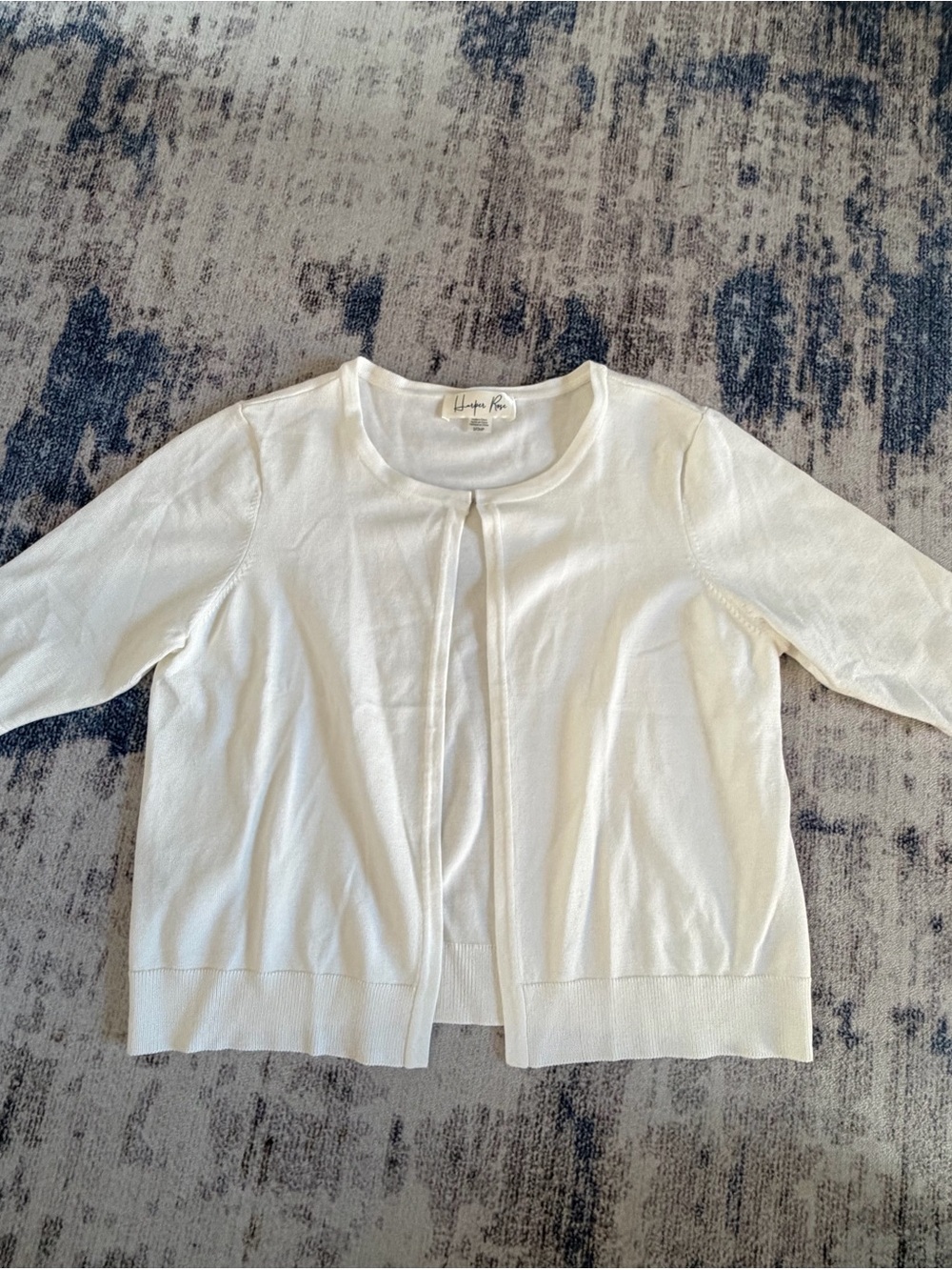 Vintage Rose Cream Open-Front Knit Cardigan